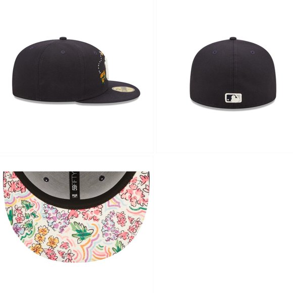 New Era New York Yankees Watercolor Floral 59FIFTY Fitted Hat Cap - Picture 8 of 15
